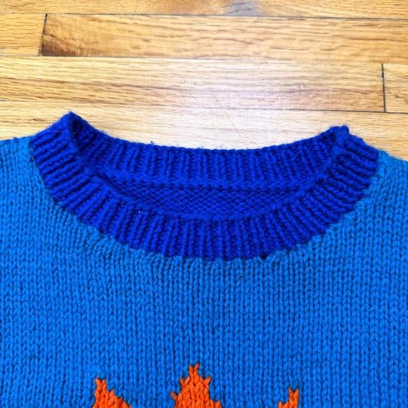 Vintage Hand-Knit Sun & Moon Graphic Sweater - Picture 6 of 9